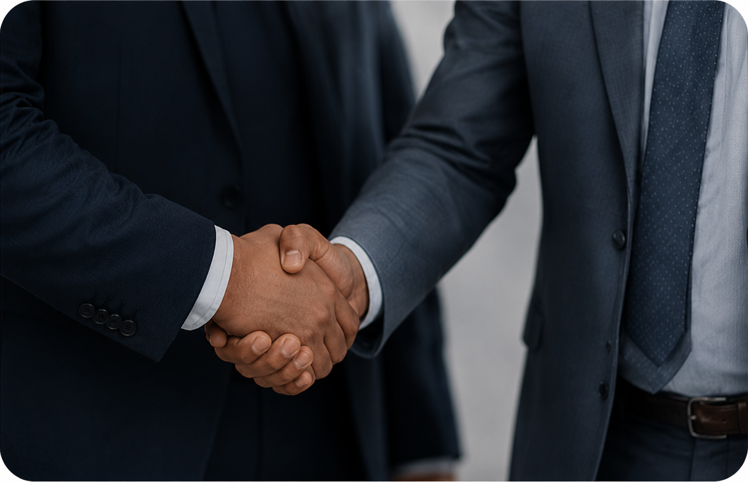 Corporate partners shaking hands
