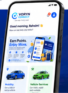 Voryn Connect app screens