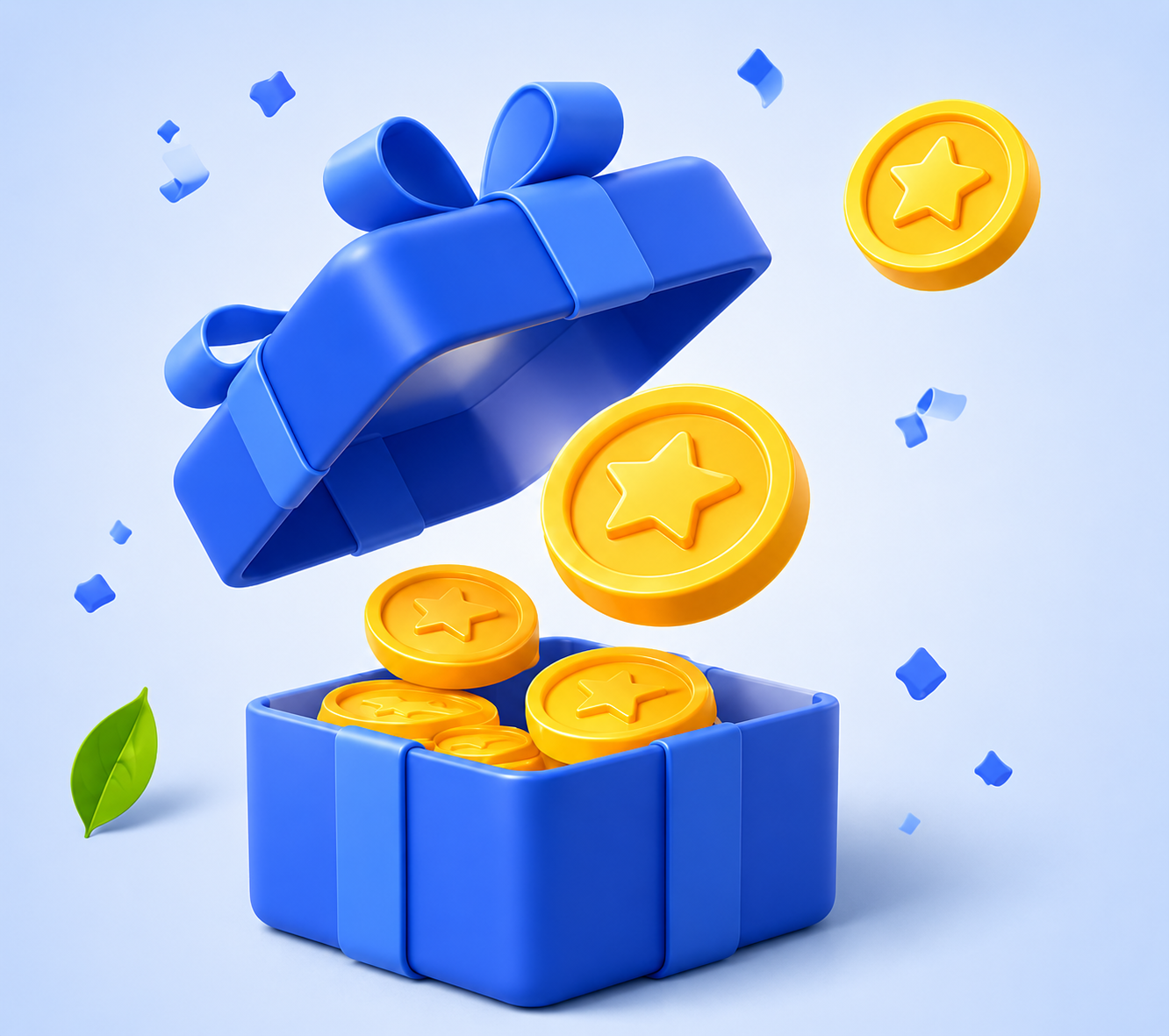 Loyalty rewards gift box and coins